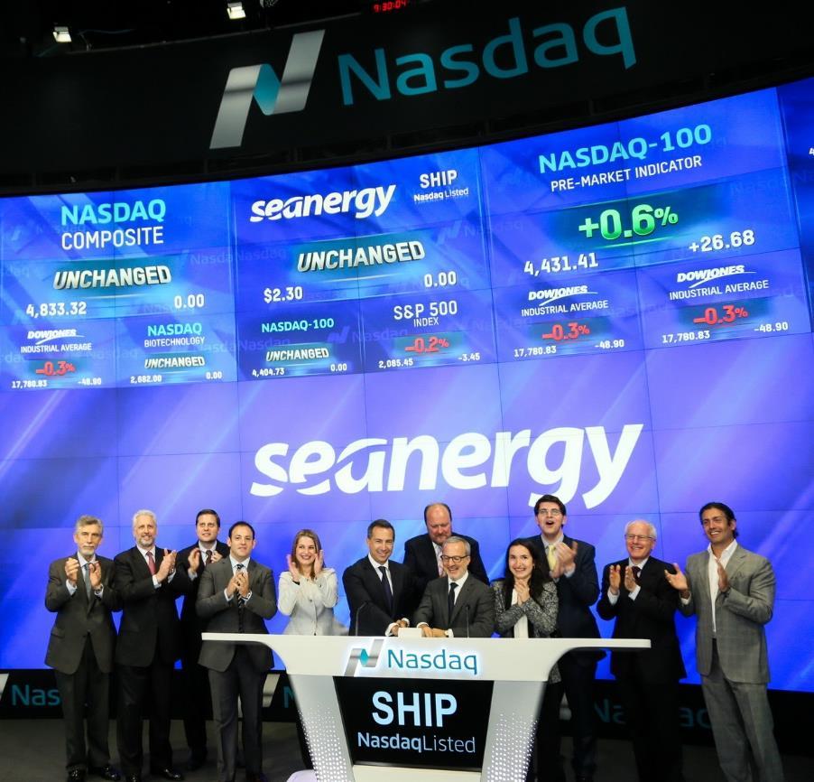 Access to Capital Markets Seanergy Maritime Holdings Corp. $4.9 Million Registered Direct Offering August 2016 Seanergy Maritime Holdings Corp. $3.