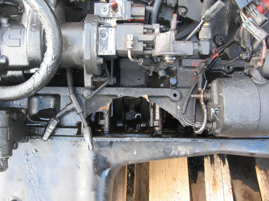 The hole in the engine blocks measures at a minimum five to six inches