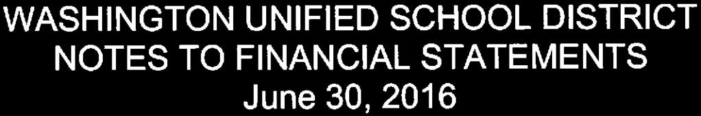 WASHINGTON UNIFIED SCHOOL DISTRICT NOTES TO FINANCIAL STATEMENTS June 30, 2016 NOTE 7 - NET PENSION LIABILITY - STATE TEACHERS' RETIREMENT PLAN General Information about the State Teachers'