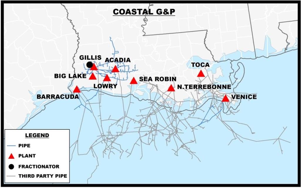 Inlet Volume (MMcf/d) Gross NGL Production (MBbl/d) Coastal Gulf Coast Footprint Summary Footprint Asset position represents a competitively advantaged straddle option on Gulf of Mexico activity over
