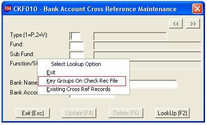 Please choose the Check Reconciliation File as seen below.