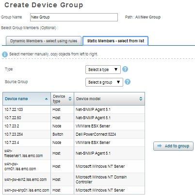 Block chargeback Creating a device group manually Using the Static Members tab, you select devices manually to add to a group. Procedure 1. Navigate to Centralized Management. 2.