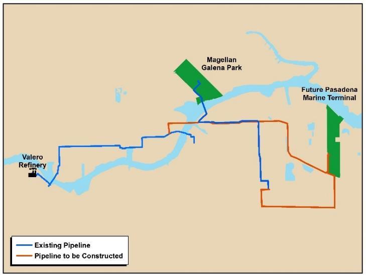 Pasadena Marine Terminal Joint Venture 50/50 joint venture with Valero Energy to construct new marine terminal on 200 acres in Pasadena, TX Phase 1: 1mm bbls of storage and a
