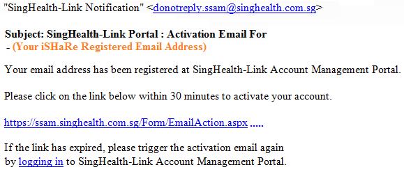 User Profile Setup Account Activation for Non-SingHealth Staff and Partners After you Register, you will be prompted to