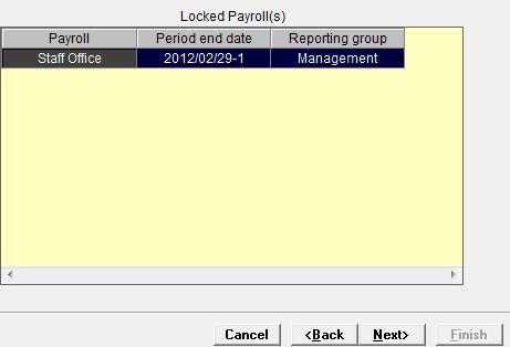 will then process the accept>click OK. Select 'Processing'. Select 'Payroll Processing'.