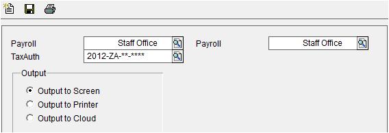 Processing Tax Year End 52 Enter the current tax year and the Start and End RunId's, and any other selection required then click on 'Print'.