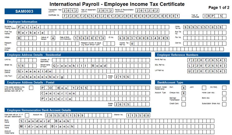 Processing Tax Year End 60 Page 2 - Financial information for the employee. 4.7.