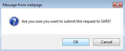 If you click OK on the below screen, you can submit a request to SARS to re-evaluate your