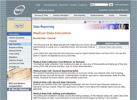 Medical Data Education 91 Medical Data Call Webinars Medical Data Collection Tool Webinar on Demand Medical Data Call General Reporting Rules Medical Data Call Record Data Elements Medical Data
