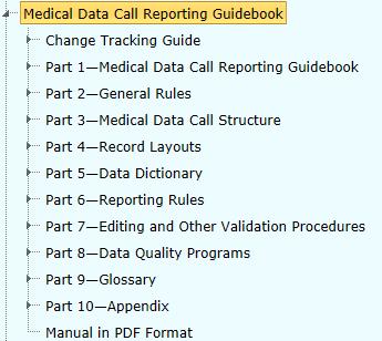 Medical Data Call Reporting Guidebook Table of Contents 15 Participating States WA ME CA OR NV ID UT MT WY CO ND SD NE KS MN WI IA IL MO MI OH IN KY WV VT NH NY CT PA NJ DE VA MD