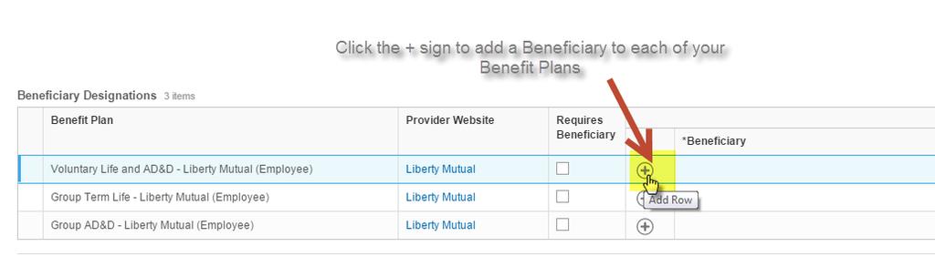 Set up your Beneficiary