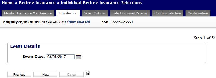 Guided Practice 13: Processing Retiree Insurance Deductions (09/20/2017) 21 Note: If you are adding coverage with a start date prior to today s date, you will need to
