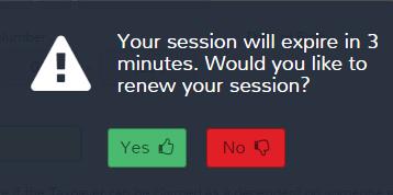 Session Expiration If you are inactive for 17 minutes, Practice Lab displays a warning: Click Yes to remain logged in. If Practice Lab logs you out, you will need to log in again.