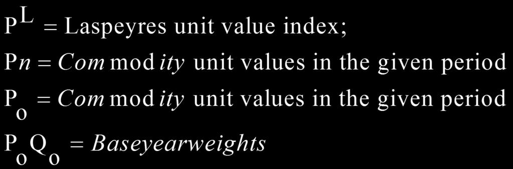 index, in which the weights are equal to
