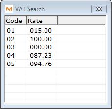 PARAMETERS VAT MAINTENANCE VAT can either be vatable (15.00 standard rated) or non-vatable (0.00 zero-rated).