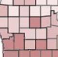 The county with the lowest rate, Baraga County in the Upper Peninsula, has