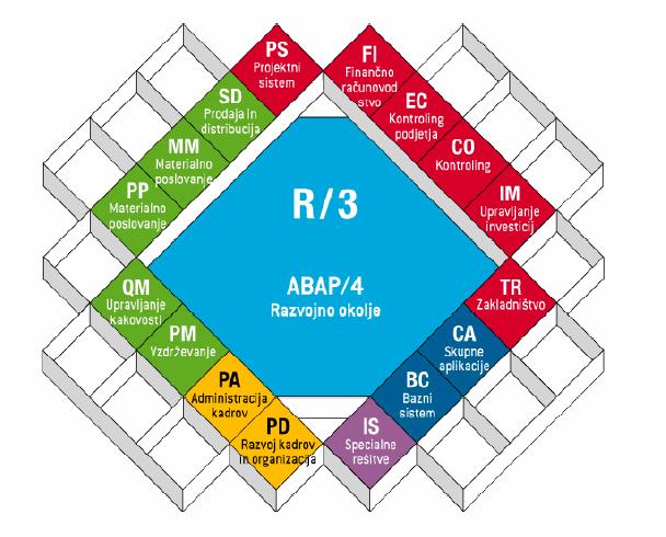 7 Organizacije se lahko odločijo za uvedbo celotnega sistema SAP R/3 ali posameznih elementov od standardnega paketa (finance, logistika, kadrovski sistem) do specifičnih elementov, prilagojenih