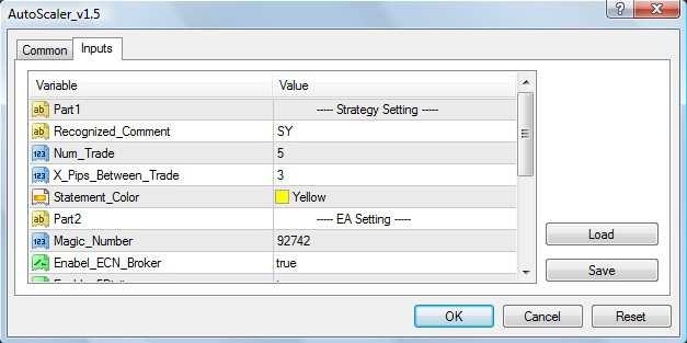 Loading Forex AutoScaler_v1.5 onto a Chart This is a very simple process requiring only 2 steps: 1.