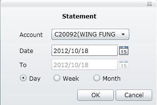 viewing reports) Select Statement, clicks on calendar icon, picks the start-date and end-date.