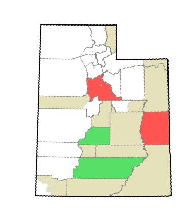 Within Utah, several areas of the state are considered medically underserved, shown in the map below.