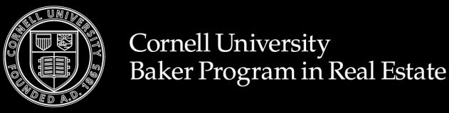 Cornell boasts the largest full-time, on campus real estate faculty in the country, including three endowed positions in real estate, with its nineteen full-time real estate field faculty selected