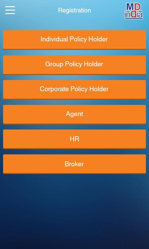 First Screen of the App Click/Tap Corporate Policy