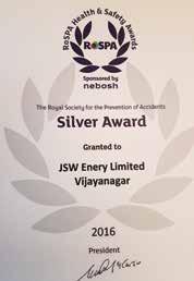 Environment Management 2016 to JSW Energy, Vijayanagar by