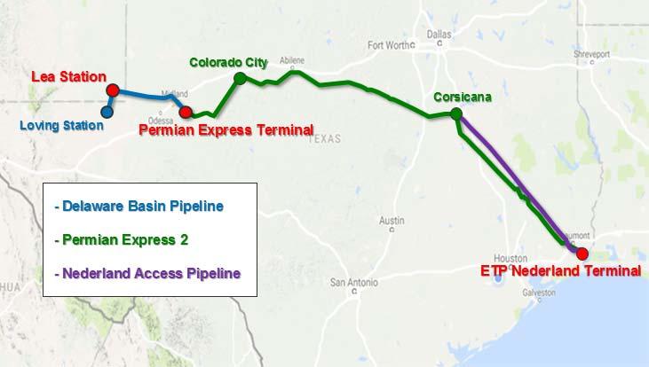 CRUDE OIL SEGMENT-CRUDE EXPANSION PROJECTS Permian Crude Projects Permian Express 3 & 4 Expected to provide Midland & Delaware Basin producers new crude oil takeaway capacity (utilizing existing
