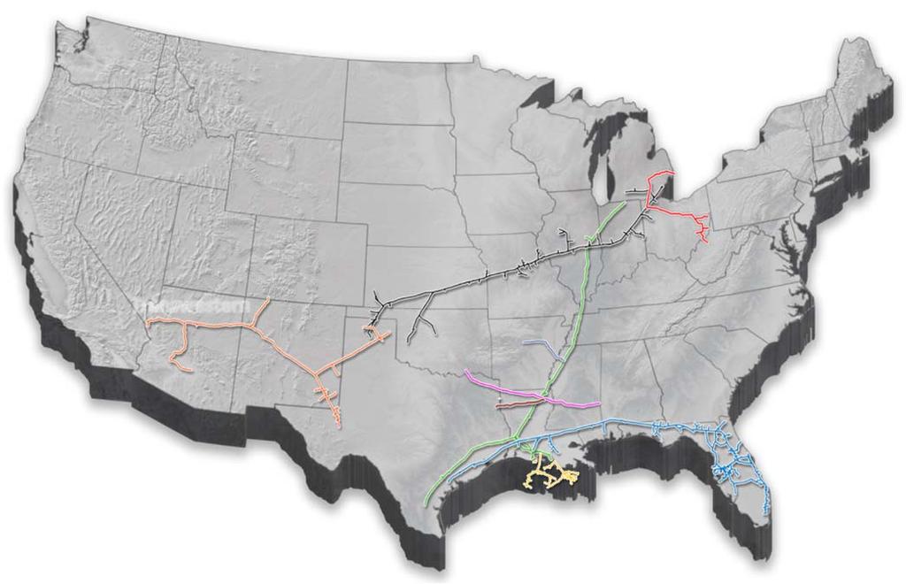 INTERSTATE PIPELINE ASSETS Interstate Asset Map Interstate Highlights Our interstate pipelines provide: Stability Approximately 95% of revenue is derived from fixed reservation fees Diversity