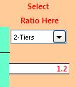 Rate Design Inputs (Non-TOU and TOU) 2 Tier Rate Ratio Select ratio in the # of Tiers field. The tier differential that will be applied to Tier-1 and Tier-2 rates in a two-tier rate design.