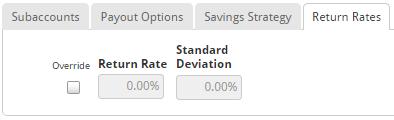 Overriding calculated return rates NaviPlan calculates an overall return rate based on the return rates and dollar value of their subaccounts.
