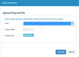 Payroll Processing 6. Select the Plan name and enter the Payroll Date.
