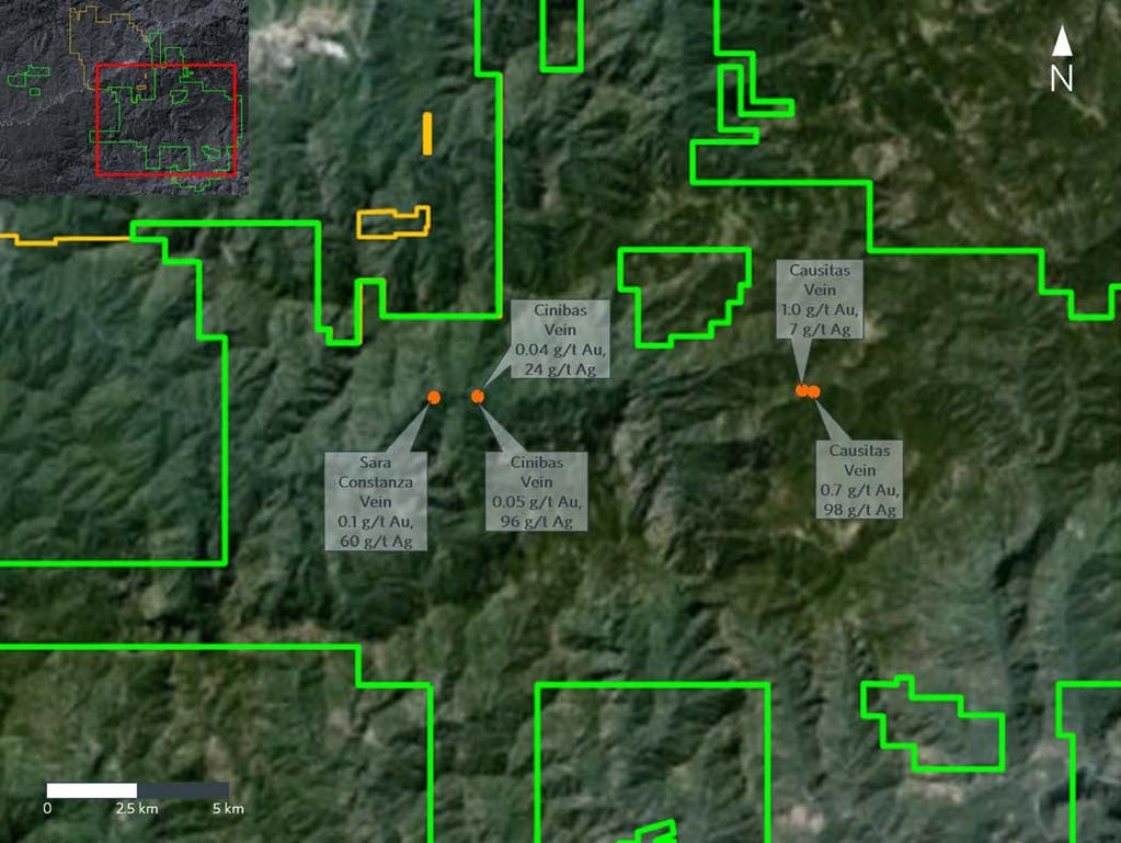Figure 1: San Dimas District, Lechuguilla Concession Recent Grab Sample Locations