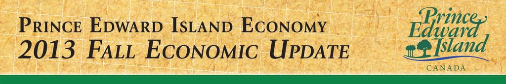 Highlights of the Prince Edward Island Economy Provincial GDP advanced 1.5 per cent in 2012. Private sector forecasts place 2013 real GDP growth in a range between 1.2 and 1.5 per cent. Prince Edward Island s population is estimated to be 145,273 as of y 1, 2013.