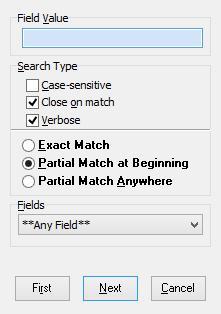 SEARCH The Search option allows the user to search for specific information on the Interest grid.