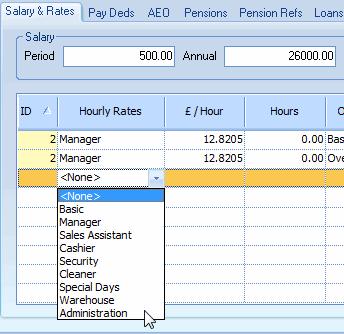 Select the Pay Elements tab within her Employee Details screen. The Salary & Rates tab opens automatically.