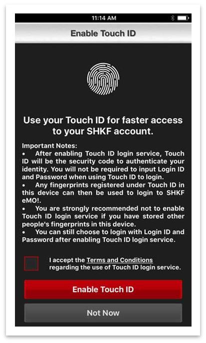 Read and accept the Terms and Conditions regarding the use of Touch