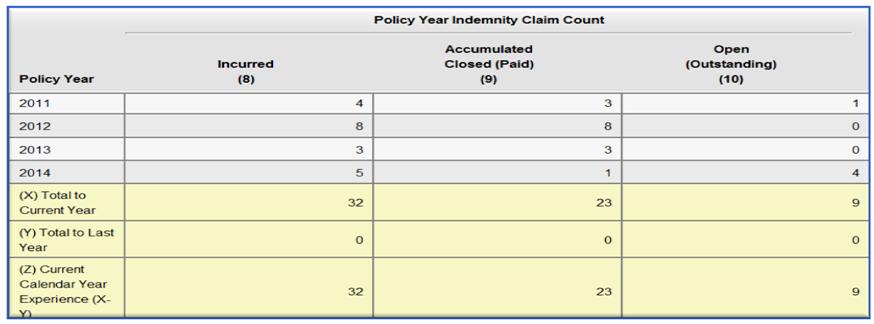 Call 3 Open Claim Counts 5 Open (Outstanding) (10)