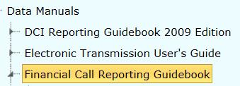 Call Reporting Guidebook is your primary reference for