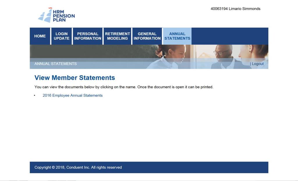 The Annual Statements Page The Annual Statements page is where you can access and view your historical annual HRM Pension Plan statements.
