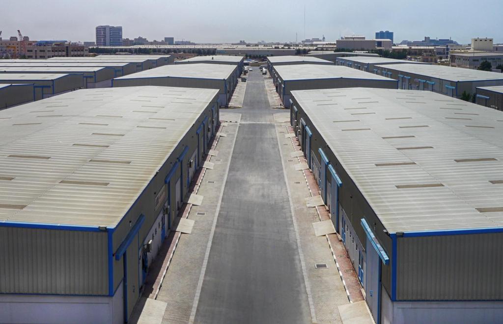RANGE OF FACILITIES AT RAK FTZ WAREHOUSES Prefabricated units of 150 to 400 m² Suitable for storage of goods, light manufacturing and assembly Accessible 24/7 and 24-hour security Labour, forklifts