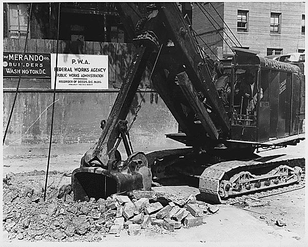 Public Housing Public Works Administration (PWA), workers demolished slums and built low-rent housing in their place.