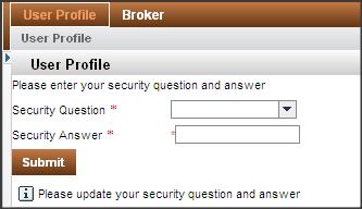 User Profile for Sub Login ID User Profile for Sub Login ID When user log into the portal using broker sub ID, the User Profile screen is displayed. 1.