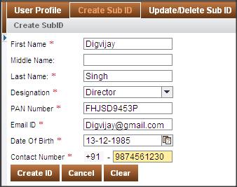 Creating Sub IDs Creating Sub IDs As a Corporate Broker, user you can create 3 sub login IDs on the BAP Portal, using the Master ID.