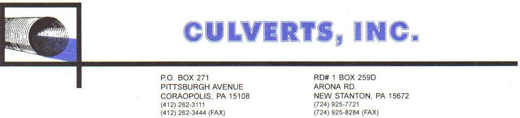 TO: ATTN: FAX: DATE: RE: Credit Application Thank you for your interest in obtaining an open account with Culverts, Inc.