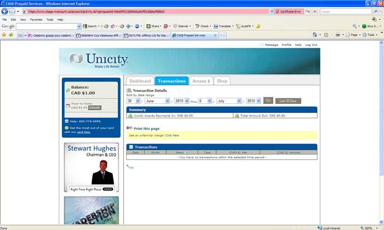 com/unicityca and sign in with the username and password that you selected when