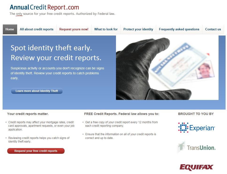 Consumer Credit Reporting Agencies Free credit report from each agency every 12