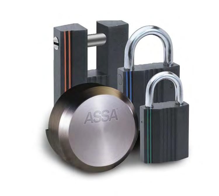 TWIN V-10, TWIN EXCLUSIVE, TWIN PRO, TWIN MAXIMUM, C4 CLIQ Product Catalog & Technical Specifications Page: 67 Padlocks ASSA manufactures high security padlocks in three classes, all of which can be