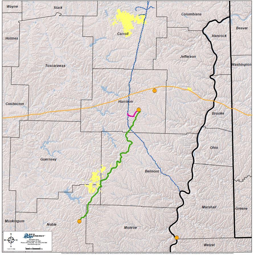 Utica Midstream Providers 10 Acreage dedication to Blue Racer Midstream Map of Utica Midstream Warrior North Processing capacity at Natrium facility (Blue Racer) ~14 MMcf/d of residue gas firm