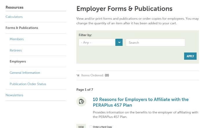 ACCESSING FORMS AND PUBLICATIONS To access printed resources, choose